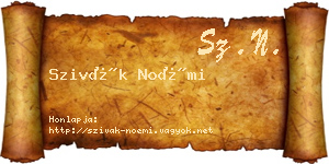 Szivák Noémi névjegykártya